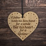 Dad Gift From Son THANK YOU Engraved Heart Dad Birthday Xmas
