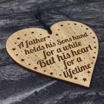 Dad Gift From Son THANK YOU Engraved Heart Dad Birthday Xmas