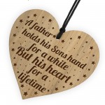 Dad Gift From Son THANK YOU Engraved Heart Dad Birthday Xmas