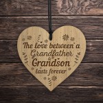 Grandfather Grandson Gifts Engraved Heart Birthday Christmas