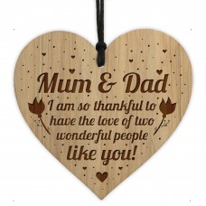 Mum And Dad Plaque Engraved Heart Mum Dad Birthday Christmas