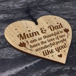 Mum And Dad Plaque Engraved Heart Mum Dad Birthday Christmas