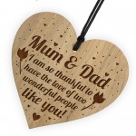 Mum And Dad Plaque Engraved Heart Mum Dad Birthday Christmas