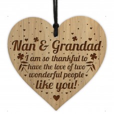 Gift For Nan And Grandad From Grandchildren Engraved Heart