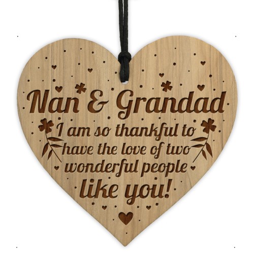 Gift For Nan And Grandad From Grandchildren Engraved Heart