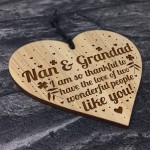 Gift For Nan And Grandad From Grandchildren Engraved Heart