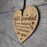 Gift For Nan And Grandad From Grandchildren Engraved Heart