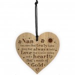 Nan Plaque Engraved Heart Nan Birthday Christmas Gift