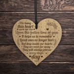 Hanging Memorial Christmas Tree Decoration Wooden Heart Mum Dad 