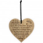 Hanging Memorial Christmas Tree Decoration Wooden Heart Mum Dad 