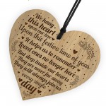 Hanging Memorial Christmas Tree Decoration Wooden Heart Mum Dad 