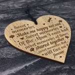 Mum Memorial Present Engraved Heart Memorial Sign For Mum