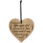 Volunteer Gifts THANK YOU Gift Engraved Heart Friendship Sign
