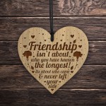 FRIENDSHIP SIGN Engraved Heart Birthday Christmas Gift