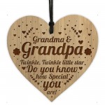 Grandma And Grandpa Plaque Engraved Heart Thank You Gift