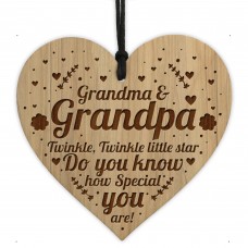 Grandma And Grandpa Plaque Engraved Heart Thank You Gift