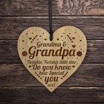 Grandma And Grandpa Plaque Engraved Heart Thank You Gift