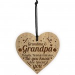 Grandma And Grandpa Plaque Engraved Heart Thank You Gift