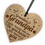 Grandma And Grandpa Plaque Engraved Heart Thank You Gift