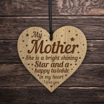 Mum Memorial Engraved Heart Mum Plaque Daughter Son Gift