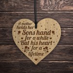 Mum Gift From Son Engraved Heart Mum Plaque Mum Birthday