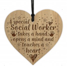 SOCIAL WORKER GIFTS Engraved Heart Thank You Gift For Him Her