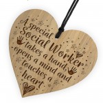 SOCIAL WORKER GIFTS Engraved Heart Thank You Gift For Him Her