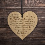 COUSIN GIFT Engraved Heart Thank You Gift For Cousin Birthday