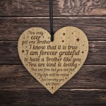 Brother Plaque Engraved Heart Birthday Christmas Gift