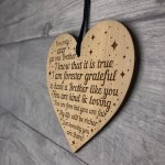 Brother Plaque Engraved Heart Birthday Christmas Gift
