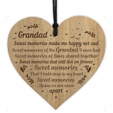 Grandad Memorial Present Heart Memorial Sign For Grandad