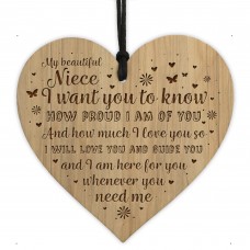 Niece Gift Sign Engraved Heart Birthday Christmas Gift For Niece