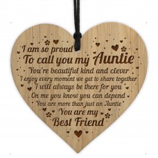 Auntie Present From Niece Nephew Engraved Heart Birthday Xmas