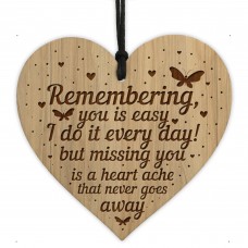 Hanging Memorial Wall Plaque Engraved Heart Mum Dad Nan Grandad