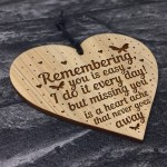 Hanging Memorial Wall Plaque Engraved Heart Mum Dad Nan Grandad