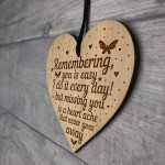 Hanging Memorial Wall Plaque Engraved Heart Mum Dad Nan Grandad