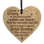 Great Grandmother Gifts Engraved Heart Great Granny Birthday