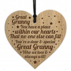 Great Grandmother Gifts Engraved Heart Great Granny Birthday