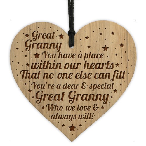 Great Grandmother Gifts Engraved Heart Great Granny Birthday