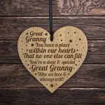Great Grandmother Gifts Engraved Heart Great Granny Birthday