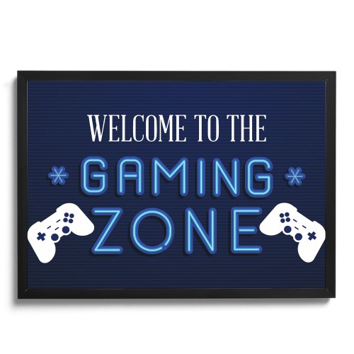 GAMING ZONE Framed Wall Art For Boys Bedroom Games Room