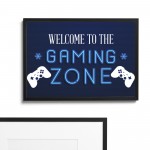 GAMING ZONE Framed Wall Art For Boys Bedroom Games Room