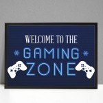 GAMING ZONE Framed Wall Art For Boys Bedroom Games Room