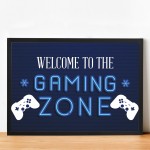 GAMING ZONE Framed Wall Art For Boys Bedroom Games Room