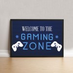 GAMING ZONE Framed Wall Art For Boys Bedroom Games Room
