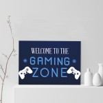 GAMING ZONE Wall Art For Boys Bedroom Games Room Gamer Gift
