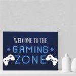 GAMING ZONE Wall Art For Boys Bedroom Games Room Gamer Gift