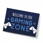 GAMING ZONE Wall Art For Boys Bedroom Games Room Gamer Gift