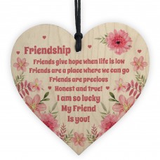 Friendship Best Friend Plaque For Special Friend Wooden Heart