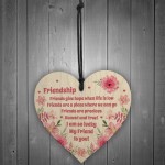 Friendship Best Friend Plaque For Special Friend Wooden Heart